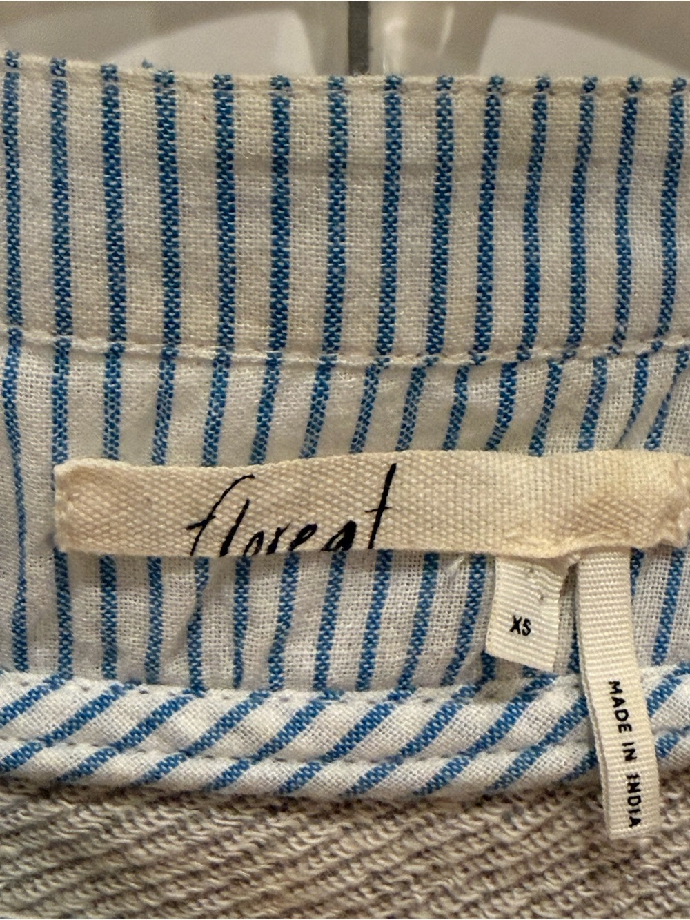 Anthropologie Floreat Gray Short-Sleeve Sweatshirt with Yellow Bee Embroidery - Picture 2 of 5